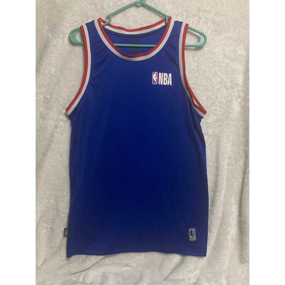 NBA Mens Basketball Tank Top Jersey Blue Red White Mesh Size Medium